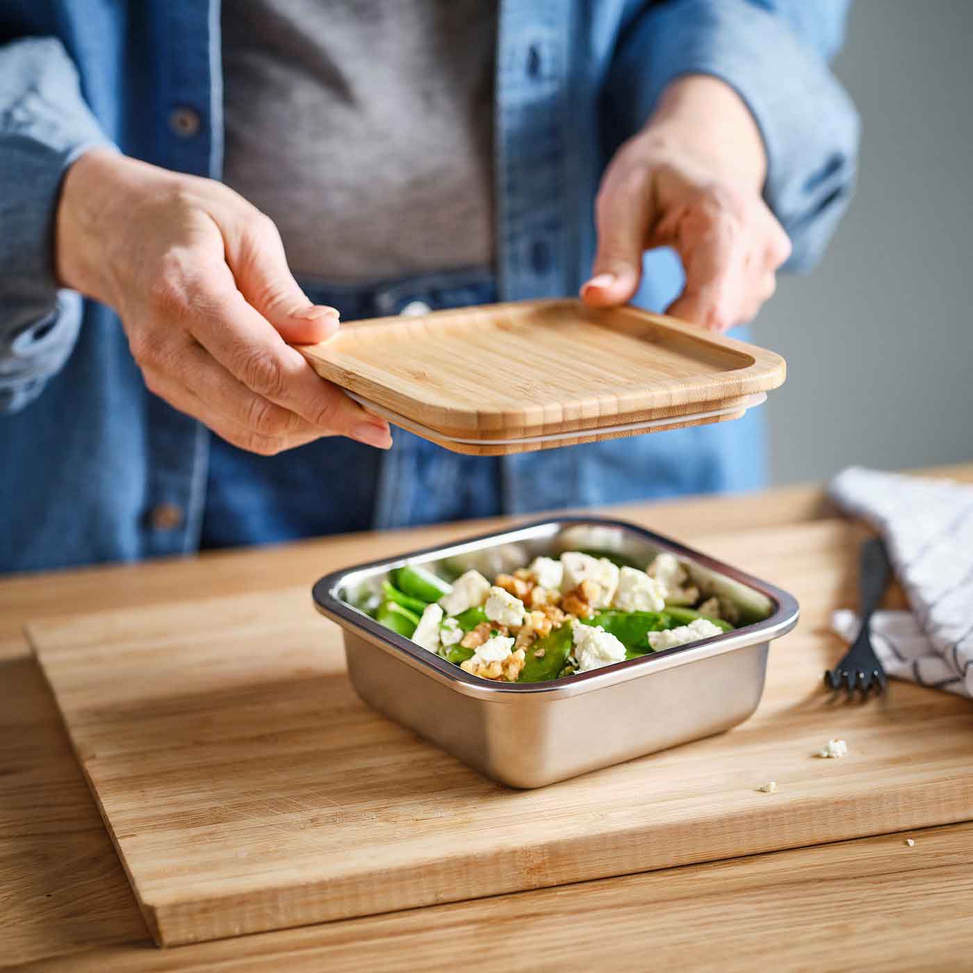 درب ظروف نگهدارنده غذا ایکیا مدل +IKEA 365 سایز 15×15 سانتی متر